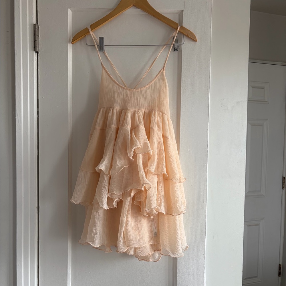 Free People Peach Textured Tunic